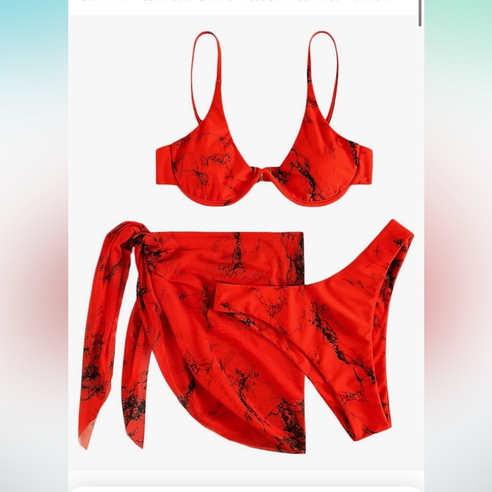 NWT Red Bikini w/ Sarong